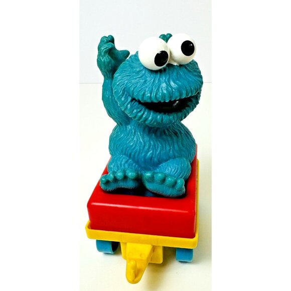 Big Bird's Wind Up Train 1989 Vintage Sesame Street Bert Cookie Monster Illco - Picture 15 of 16
